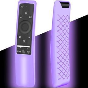 Case Compatible with Samsung Smart TV Remote Controller BN59 Series, Light Weight Silicone Cover Protector Shockproof Anti-Slip Remote Skin Sleeve - Black (Glow Blue) in Kuwait