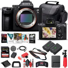 Sony Alpha a7 III Mirrorless Digital Camera (Body Only) (ILCE7M3/B) + 64GB Memory Card + NP-FZ-100 Battery + Corel Photo Software + Case + External Charger + Card Reader + HDMI Cable + More (Renewed)