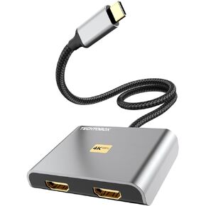 USB C to Dual HDMI Adapter 4K@60hz, HDMI Splitter for Dual Monitors, Dual HDMI Adapter for 2 Monitors, Compatible with Thunderbolt 3/4, MacBook Pro/Air, Dell XPS, Samsung Galaxy and More in Kuwait