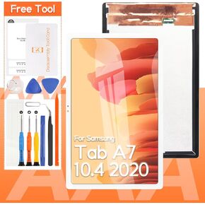 Screen Replacement For Samsung Galaxy Tab A7 10.4 2020 T500 T505 LCD Display Touch Screen Digitizer Full Assembly,with Tools(White)