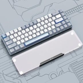 Acrylic Gaming Keyboard Wrist Rest,Clear Ergonomic Palm Rest with Anti-Slip Base,Customized Metal CNC Aluminum Alloy Logo for Compact 60% Computer Keyboard,Office,Home,Laptop,Mac,Easy Typing-Sliver in Kuwait