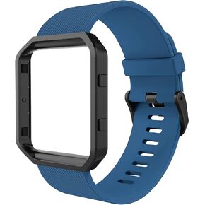 سوار Simpeak الرياضي متوافق مع ساعة Fitbit Blaze الذكية الرياضية واللياقة البدنية، سوار معصم من السيليكون مع إطار لحمي بديل لساعة Fitbit Blaze للرجال والنساء، كبير، حزام أسود + إطار أسود in Kuwait