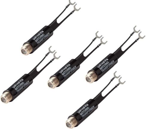 5 Pack 75 Ohm to 300 Ohm UHF VHF FM Antenna Adapter Matching Transformer Converter F Type Female TV Coax Connector Plug for Cable Wire Coaxial F Pin Antenna Jack in Saudi Arabia