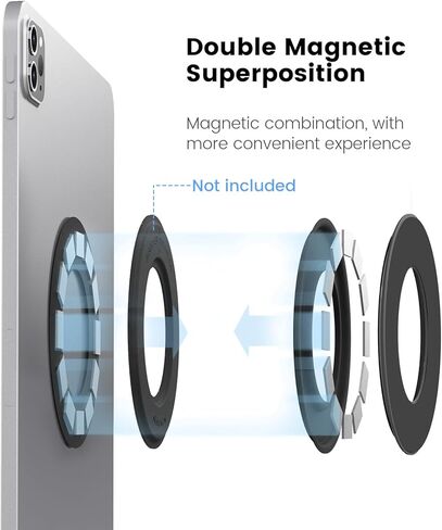 Nillkin 2 PCS Magnetic Tablet Wall Mount Holder for iPad Pro 12.9/10.2 iPad Air 5 4 3 Magnetic iPad Holder Stand for Car Piano Refrigerator whiteboard (Black) in Kuwait