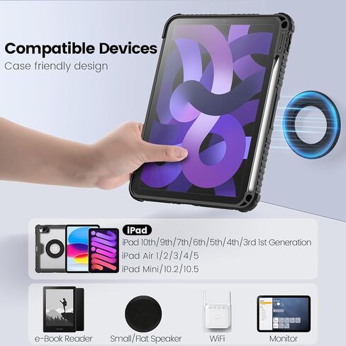 Nillkin 2 PCS Magnetic Tablet Wall Mount Holder for iPad Pro 12.9/10.2 iPad Air 5 4 3 Magnetic iPad Holder Stand for Car Piano Refrigerator whiteboard (Black) in Kuwait