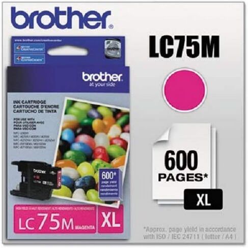 Brother Genuine High Yield Black Ink Cartridge, LC75BK, Replacement Black Ink, Page Yield Up To 600 Pages, LC75 in Kuwait