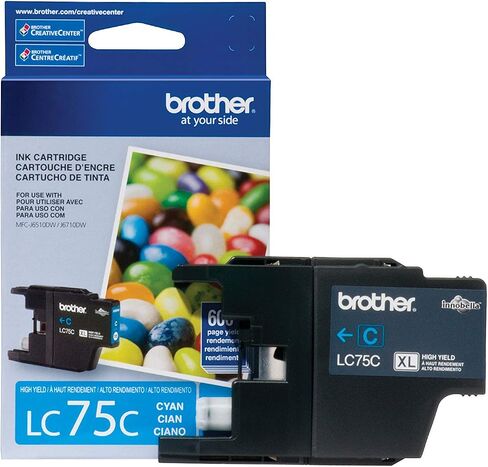 Brother Genuine High Yield Black Ink Cartridge, LC75BK, Replacement Black Ink, Page Yield Up To 600 Pages, LC75 in Kuwait