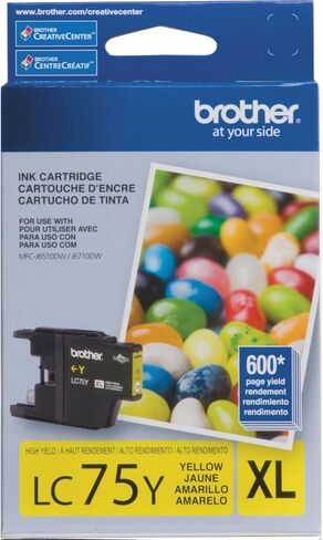 Brother Genuine High Yield Black Ink Cartridge, LC75BK, Replacement Black Ink, Page Yield Up To 600 Pages, LC75 in Kuwait