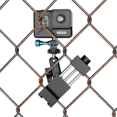 حامل سياج للهاتف للبيسبول، حامل سياج للهواتف الذكية GoPro، Mevo Start، محمول، سهل الاستخدام، سبائك الألومنيوم، لتسجيل ألعاب البيسبول والكرة اللينة وألعاب التنس (صغيرة) in Kuwait