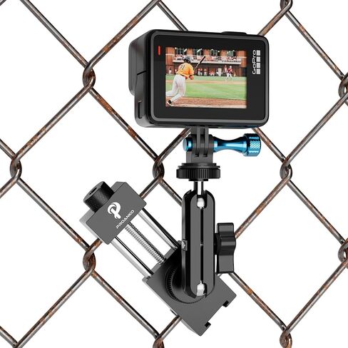 حامل سياج للهاتف للبيسبول، حامل سياج للهواتف الذكية GoPro، Mevo Start، محمول، سهل الاستخدام، سبائك الألومنيوم، لتسجيل ألعاب البيسبول والكرة اللينة وألعاب التنس (صغيرة) in Kuwait