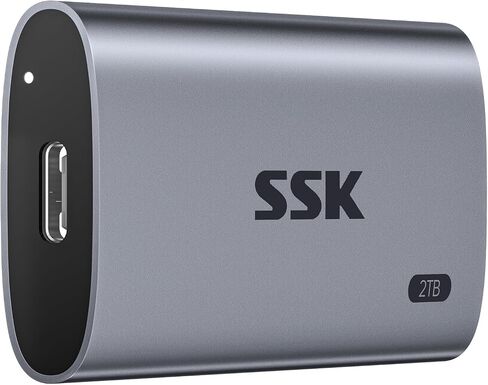 SSK SSD محمول 2 تيرابايت، محركات أقراص صلبة خارجية تصل إلى 2000 ميجابايت/ثانية، محرك أقراص ثابتة خارجي USB 3.2 Gen2X2 NVMe SSD، استهلاك منخفض للغاية للطاقة لهاتف iPhone 15/ MacBook/Pro/OTG Phone/أجهزة الكمبيوتر المحمولة in Kuwait