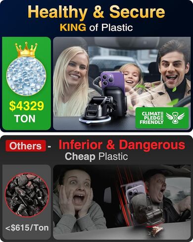 VANMASS【Extra Large Upgraded 2023 Car Phone Mount 【Military-Grade Plus & Strongest Suction】 Cell Phone Holder Dashboard Windshield Vent Handsfree Stand Universal for iPhone 15 Pro Max 14 Samsung in Kuwait