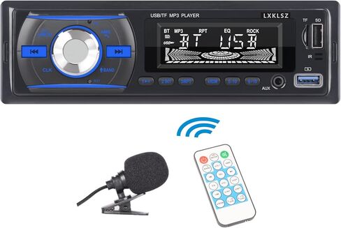 راديو سيارة ستيريو للسيارة من ال اكس كيه ال اس زد، راديو بلوتوث سينغل دين LCD مع تحكم عن طريق التطبيق، مشغل MP3 يدعم المكالمات بدون استخدام اليدين، راديو ايه ام/اف ام، مدخل AUX TF/EQ/USB شحن سريع in Kuwait