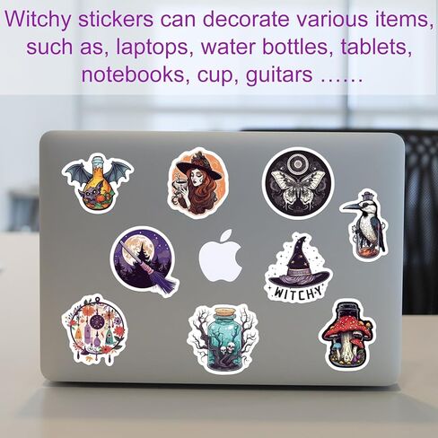 100 قطعة من ملصقات الساحرة للبالغين، ملصقات ساحرة قوطية سحرية لزجاجة المياه واللابتوب، ملصقات ديكور رائعة in Kuwait