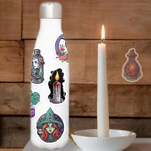 100 قطعة من ملصقات الساحرة للبالغين، ملصقات ساحرة قوطية سحرية لزجاجة المياه واللابتوب، ملصقات ديكور رائعة in Kuwait