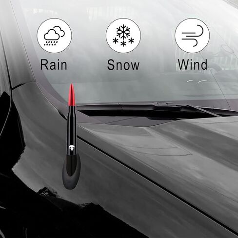 Pack-1 Car Bullet Antenna, 5.4" Skull Antenna Pole for GM Chevy Silverado 1500 2500 3500 HD Avalanche GMC Sierra 1500 2500 3500 Denali Heavy Duty Pickup Trucks Accessories (Red) in Kuwait