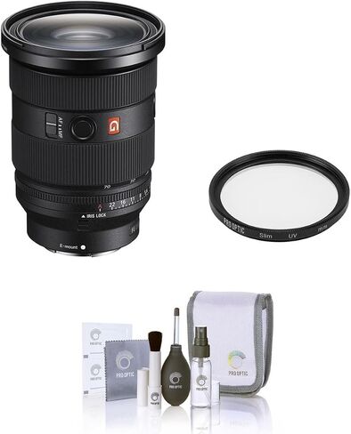 عدسة سوني FE مقاس 24-70 مم f/2.8 GM II، حزمة مع فلتر رفيع للأشعة فوق البنفسجية متعدد الطبقات مقاس 82 مم، مجموعة تنظيف in Saudi Arabia