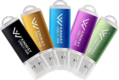 64GB USB 2.0 Flash Drives Thumb Drives Memory Stick Jump Drive Zip Drive, 5 Pack Mixed Colors: Black Blue Green Gold Purple in Saudi Arabia