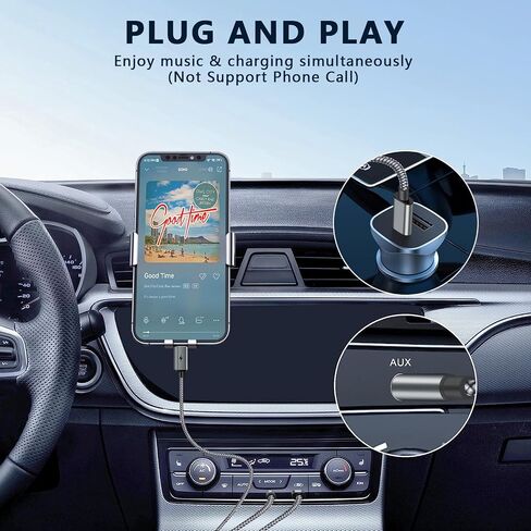 كابل USB C إلى 3.5 مم Aux مع شاحن، 2 في 1 USB من النوع C إلى 3.5 مم كابل مقبس Aux ستيريو للسيارة مع سلك شحن USB C PD 18 وات متوافق مع iPhone 15/15Pro وGalaxy S23 Ultra/S22/S21 وPixel 7/7Pro /6/5 in Kuwait