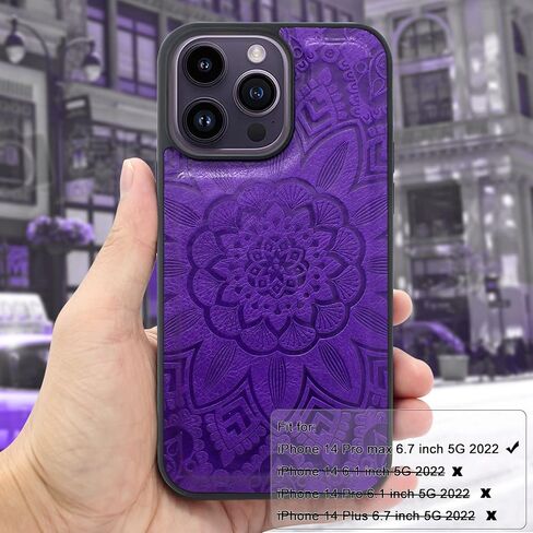 Harryshell متوافق مع iPhone 14 Pro Max 6.7 بوصة 5G 2022 حافظة محفظة غطاء مغناطيسي قابل للفصل سحاب جيب للنقود فتحات متعددة للبطاقات حامل حزام المعصم (زهري أزرق أخضر) in Kuwait