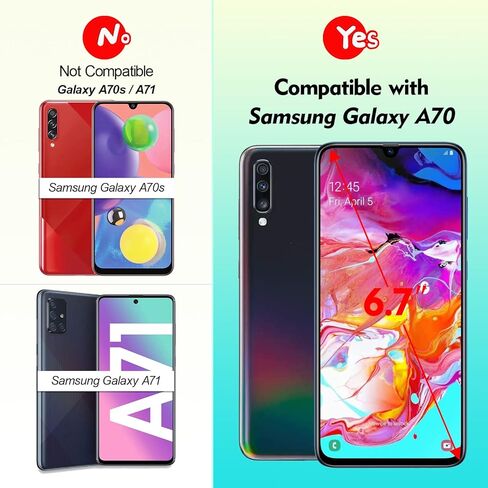 مجموعة محول رقمي لشاشة LCD تعمل باللمس لهاتف سامسونج جالاكسي A70 2019 A705 SM-A705F A705FN A705MN/DS 6.7 بوصة، أسود in Kuwait