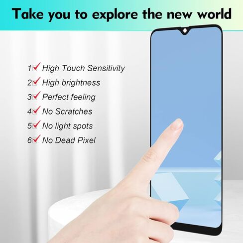 مجموعة محول رقمي لشاشة LCD تعمل باللمس لهاتف سامسونج جالاكسي A70 2019 A705 SM-A705F A705FN A705MN/DS 6.7 بوصة، أسود in Kuwait