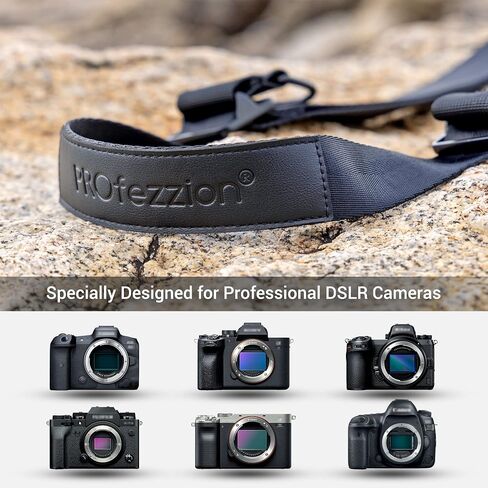 PROfezzion Deluxe DSLR Camera Neck Shoulder Strap w/Quick Release Buckle | for Canon Rebel T7 T6 T5 T8i T7i T6i T6s SL3 SL2 EOS 90D 80D 77D 70D 5D Mark II III IV 5Ds 6D 7D Mark II 1Dx 1Ds 2000D & More in Kuwait