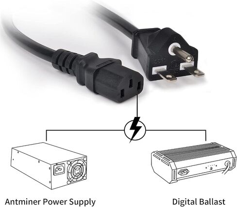 سلك طاقة QUEP BITMAIN APW3++ APW7 220-250v 5 أقدام C13 للخدمة الشاقة لـ Antminer S19 أو A3 أو S9 أو D3 in Saudi Arabia