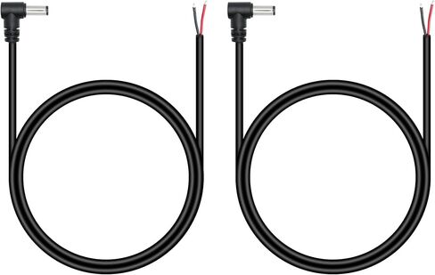 4Pcs DC 5.5mm x 2.1mm Male Plug Power Pigtail Wire 1M/3FT,18AWG 90 Degree Right Angle DC5521 Male Plug Jack to 2 Pin Bare Wire Open End Power Cable,for DC Power Supply Cable Repair Replacement in Kuwait