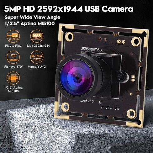 وحدة كاميرا USB SVPRO 5 ميجابكسل Aptina MI5100 USB مع كاميرا خالية من التشويش 100 درجة، لوحة كاميرا عالية الدقة 2592 × 1944 مع حقيبة صغيرة، كاميرا استنساخ عالية الألوان in Kuwait