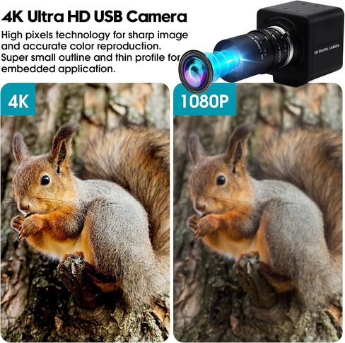 كاميرا ويب USB IFWATER 4K Ultra HD 5-50 مم، عدسة تكبير يدوية USB، كاميرا USB 2160P مع مستشعر IMX317، كاميرا ويب 10X Varifocus تدعم كاميرا ويب USB قريبة لنافذة/Linux/Raspberry Pi، ميكروفون مدمج in Saudi Arabia