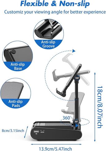 هدايا للرجال والنساء، حامل الهاتف الخلوي مع مكبر صوت بلوتوث، حامل كمبيوتر لوحي محمول قابل للتعديل غير قابل للانزلاق، أدوات تقنية سطح المكتب، أشياء رائعة للأولاد والبنات، أفكار هدايا عيد ميلاد فريدة للأم والأب in Kuwait