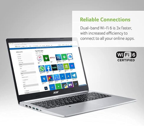 acer Aspire 5 Slim Laptop, 15.6" FHD IPS, AMD Ryzen 3 3350U Quad-Core Mobile Processor, 20 GB DDR4 RAM, 1 TB SSD, WiFi 6, Backlit KB, Fingerprint Reader, HDMI, Amazon Alexa, Windows 11 in Saudi Arabia