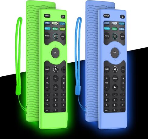 [عبوتان] غطاء حماية من السيليكون WQNIDE لجهاز التحكم عن بعد للتلفزيون الذكي Vizio XRT140، جراب بديل عن بعد للتلفزيون Vizio XRT140 LED QLED HD UHD مضاد للصدمات مع حبل (أحمر + أزرق غامق) in Kuwait