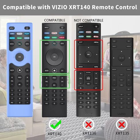 [عبوتان] غطاء حماية من السيليكون WQNIDE لجهاز التحكم عن بعد للتلفزيون الذكي Vizio XRT140، جراب بديل عن بعد للتلفزيون Vizio XRT140 LED QLED HD UHD مضاد للصدمات مع حبل (أحمر + أزرق غامق) in Kuwait
