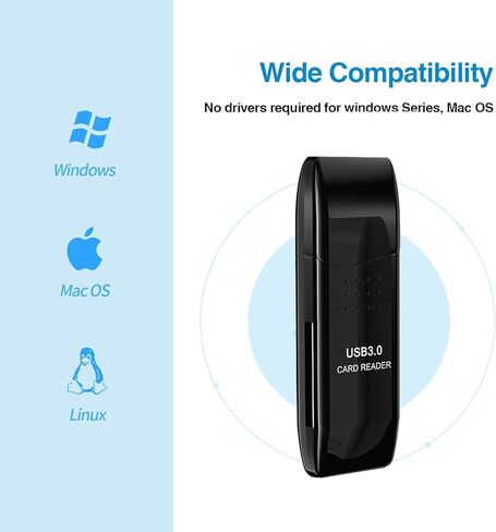 Micro SD Card Reader USB 3.0, ZIYUETEK USB to SD Memory Card Adapter for TF, SD, Micro SD, SDXC, SDHC, MMC, RS-MMC, Micro SDXC, Micro SDHC, UHS-I for Mac, PC, Laptop in Kuwait