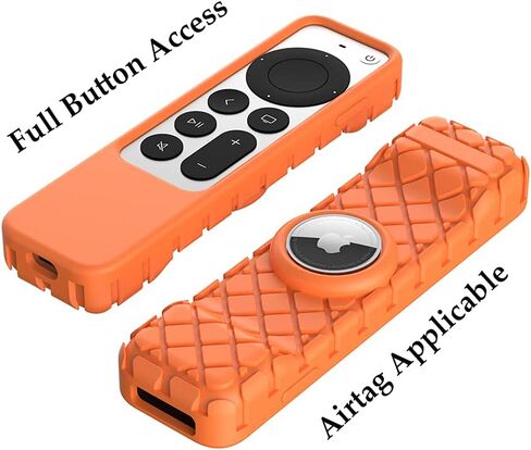 Remote Case for Apple Siri Remote 2021/2022 (2nd/3rd Gen), Anti-Lost Anti-Slip Durable Silicon Shockproof Rubber Cover for Apple 4K HD TV Siri Remote (2nd/3rd Generation) AirTag Applicable (Blue) in Kuwait