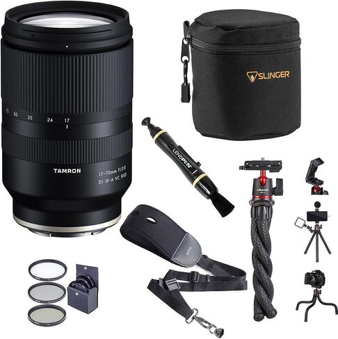 Tamron 17-70mm f/2.8 Di III-A VC RXD Lens for Sony E Bundle with ProOptic 67mm Filter Kit, MT-11 Octopus Tripod Kit, Lens Cleaner, NS-3 Strap, Lens Pouch in Saudi Arabia