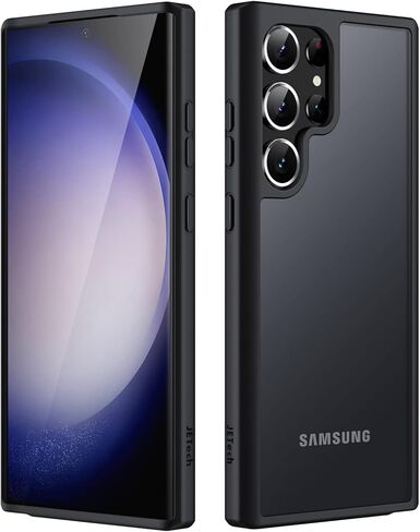 حافظة JETech غير لامعة لهاتف Samsung Galaxy S23 Ultra 5G مقاس 6.8 بوصة، غطاء هاتف نحيف واقٍ خلفي شفاف، مضاد لبصمات الأصابع (أسود) in Kuwait