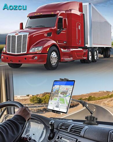 حامل تابلت Aozcu Truck، [شفط قوي للغاية] حامل تابلت عالي التحمل لشبه شاحنة/بيك اب/شاحنة/سيارات الدفع الرباعي، حامل لوحة القيادة للزجاج الأمامي للسيارة لجهاز iPad Pro Air Mini، Galaxy Tab، Z Fold، أجهزة 4-12.9 بوصة in Kuwait