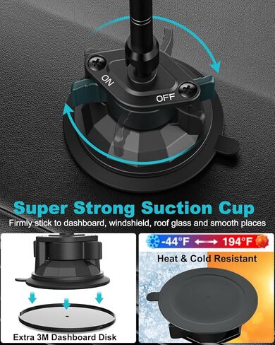 حامل تابلت Aozcu Truck، [شفط قوي للغاية] حامل تابلت عالي التحمل لشبه شاحنة/بيك اب/شاحنة/سيارات الدفع الرباعي، حامل لوحة القيادة للزجاج الأمامي للسيارة لجهاز iPad Pro Air Mini، Galaxy Tab، Z Fold، أجهزة 4-12.9 بوصة in Kuwait