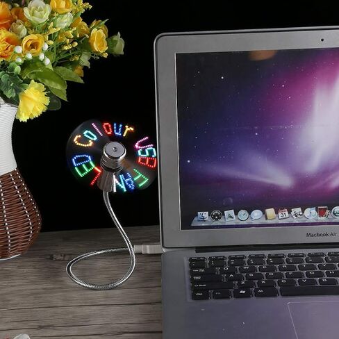 مروحة USB LED RGB قابلة للبرمجة LED مرنة لعرض الرسائل RGB مروحة USB صغيرة للكمبيوتر والنوت بوك واللابتوب in Saudi Arabia