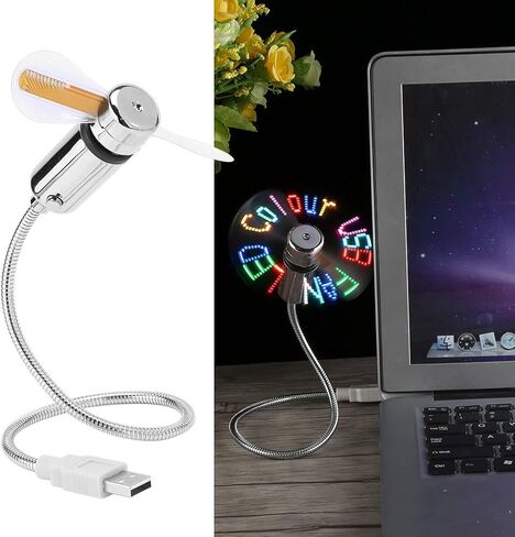 مروحة USB LED RGB قابلة للبرمجة LED مرنة لعرض الرسائل RGB مروحة USB صغيرة للكمبيوتر والنوت بوك واللابتوب in Saudi Arabia