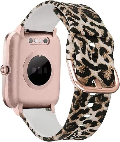 ViCRiOR Bands Compatible with ID205L Smart Watch, 19mm Quick Release Soft Silicone Fadeless Pattern Printed Floral Replacement Band for ID205L, ID205G ID205 ID205U ID205S in Kuwait