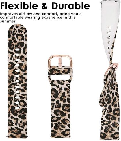 ViCRiOR Bands Compatible with ID205L Smart Watch, 19mm Quick Release Soft Silicone Fadeless Pattern Printed Floral Replacement Band for ID205L, ID205G ID205 ID205U ID205S in Kuwait