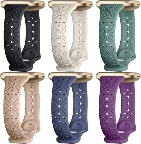 أساور Maledan ذات النمط النحيف متوافقة مع Fitbit Sense/Versa 3/Versa 4/Sense 2 Bands للنساء والرجال، أساور معصم أنيقة مجوفة قابلة للتنفس لسوار المعصم Fitbit Sense/Versa 3/4/Sense 2 in Kuwait