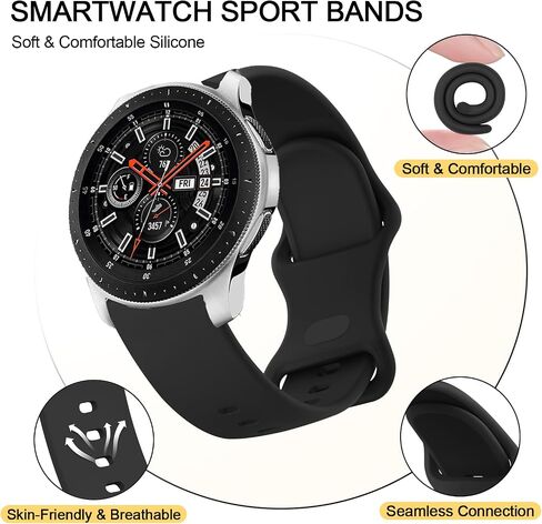 حزام بديل لساعة Amazfit GTR 4 / GTR 3 Pro/GTR 3 / GTR 2e / GTR 2 / GTR 47 مم / Amazfit Bip 5 الذكية، 22 مم من السيليكون الناعم أساور معصم رياضية بديلة للرجال والنساء in Kuwait