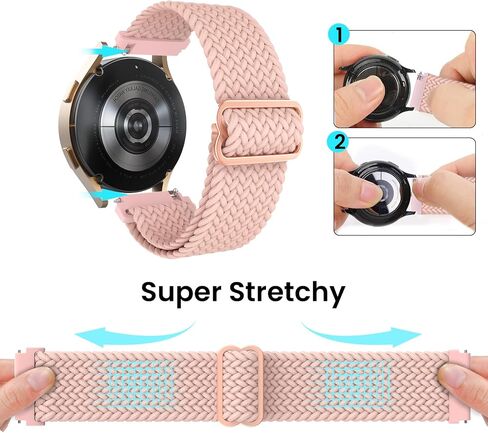 أشرطة مطاطية من Delidigi متوافقة مع ساعة Samsung Galaxy Watch 5/4/6 40 مم 44 مم، ساعة 6 كلاسيكية 43 مم 47 مم، ساعة 5 Pro 45 مم، ساعة 4 كلاسيكية 42 مم 46 مم، ساعة 3، ساعة Active 2، أشرطة من النايلون الناعم 20 مم in Kuwait