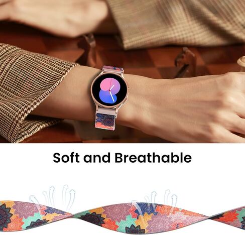 أشرطة مطاطية من Delidigi متوافقة مع ساعة Samsung Galaxy Watch 5/4/6 40 مم 44 مم، ساعة 6 كلاسيكية 43 مم 47 مم، ساعة 5 Pro 45 مم، ساعة 4 كلاسيكية 42 مم 46 مم، ساعة 3، ساعة Active 2، أشرطة من النايلون الناعم 20 مم in Kuwait