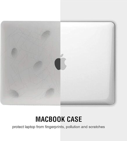 B BELK متوافق مع حافظة MacBook Air 13 بوصة، حافظة MacBook Air M1 2021 2020 2019 2018 موديل A2337 A2179 A1932 مع معرف اللمس، غطاء صلب من البلاستيك الشفاف للكمبيوتر المحمول + 2 غطاء لوحة مفاتيح + واقي شاشة in Kuwait